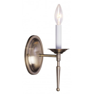 1 Light Antique Brass Wall Sconce Wall Sconce Livex