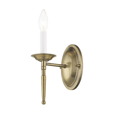 1 Light Antique Brass Wall Sconce Wall Sconce Livex