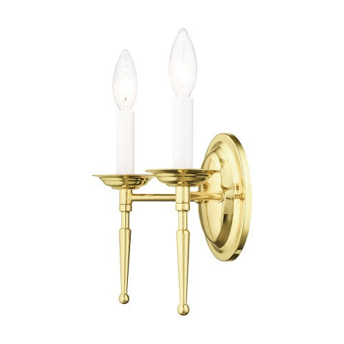 2 Light Polished Brass Wall Sconce Wall Sconce Livex