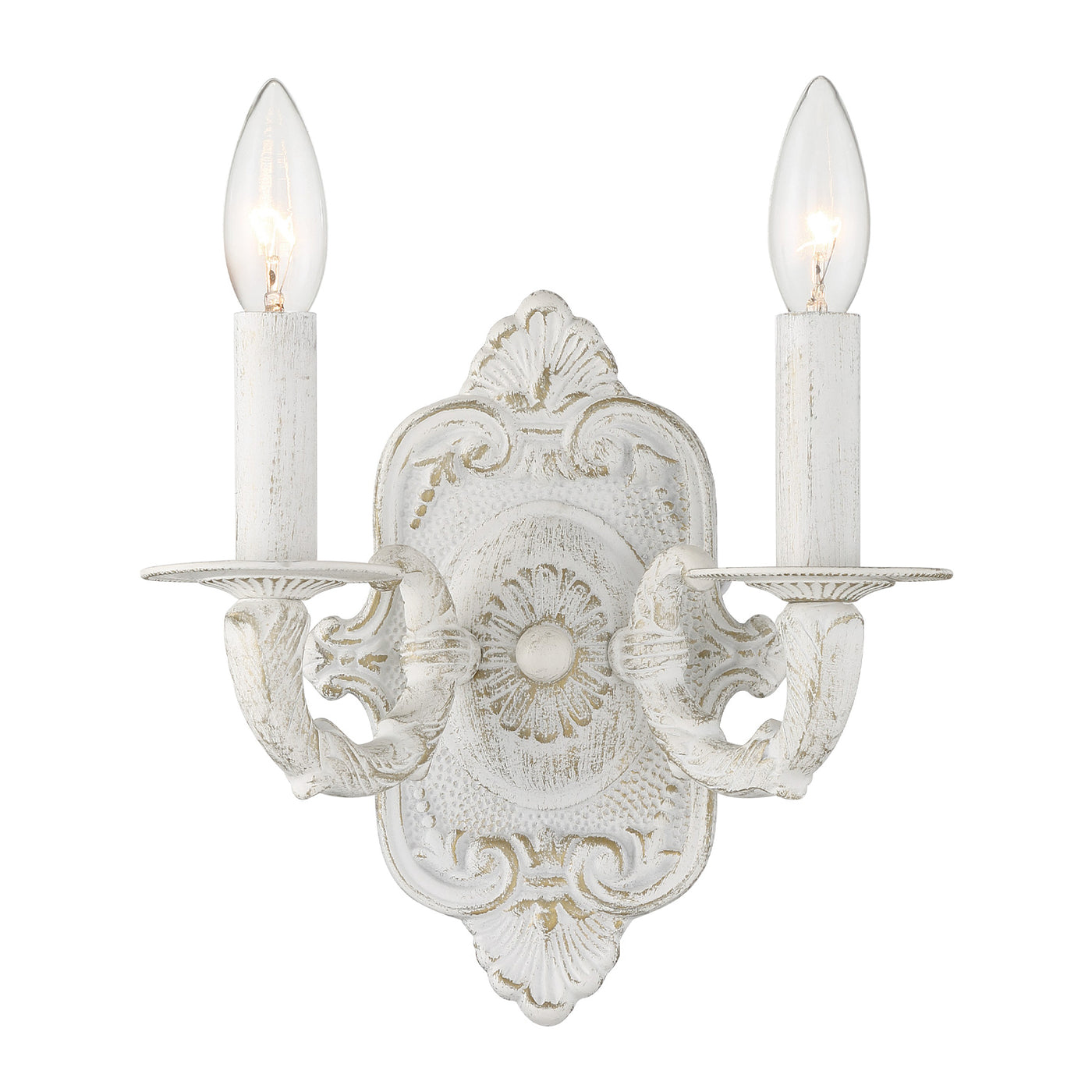 Paris Market 2 Light Antique White Sconce Wall Sconce Crystorama