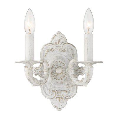 Paris Market 2 Light Antique White Sconce Wall Sconce Crystorama