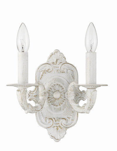 Paris Market 2 Light Antique White Sconce Wall Sconce Crystorama