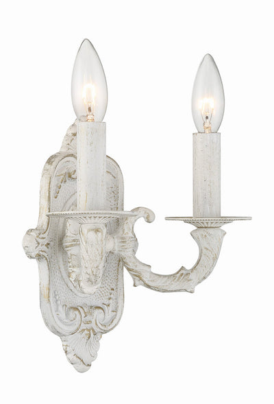 Paris Market 2 Light Antique White Sconce Wall Sconce Crystorama