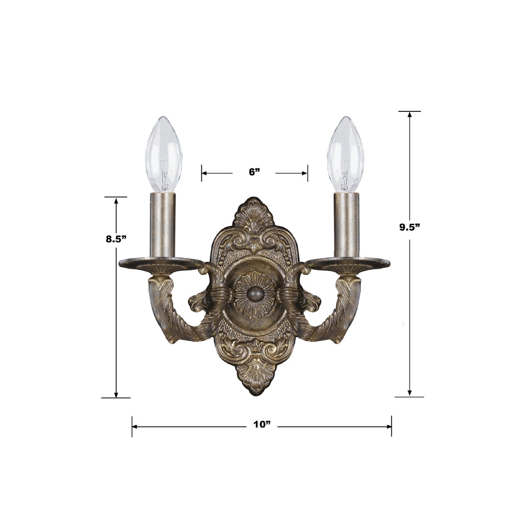 Paris Market 2 Light Venetian Bronze Sconce Wall Sconce Crystorama