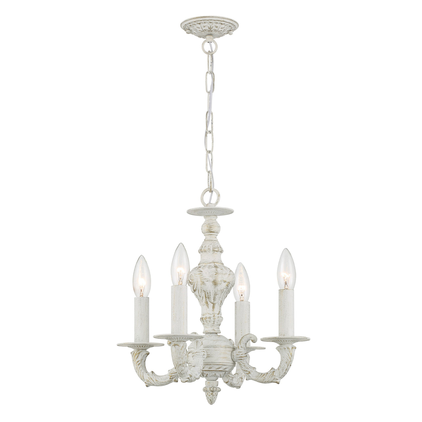 Paris Market 4 Light Antique White Mini Chandelier Chandelier Crystorama