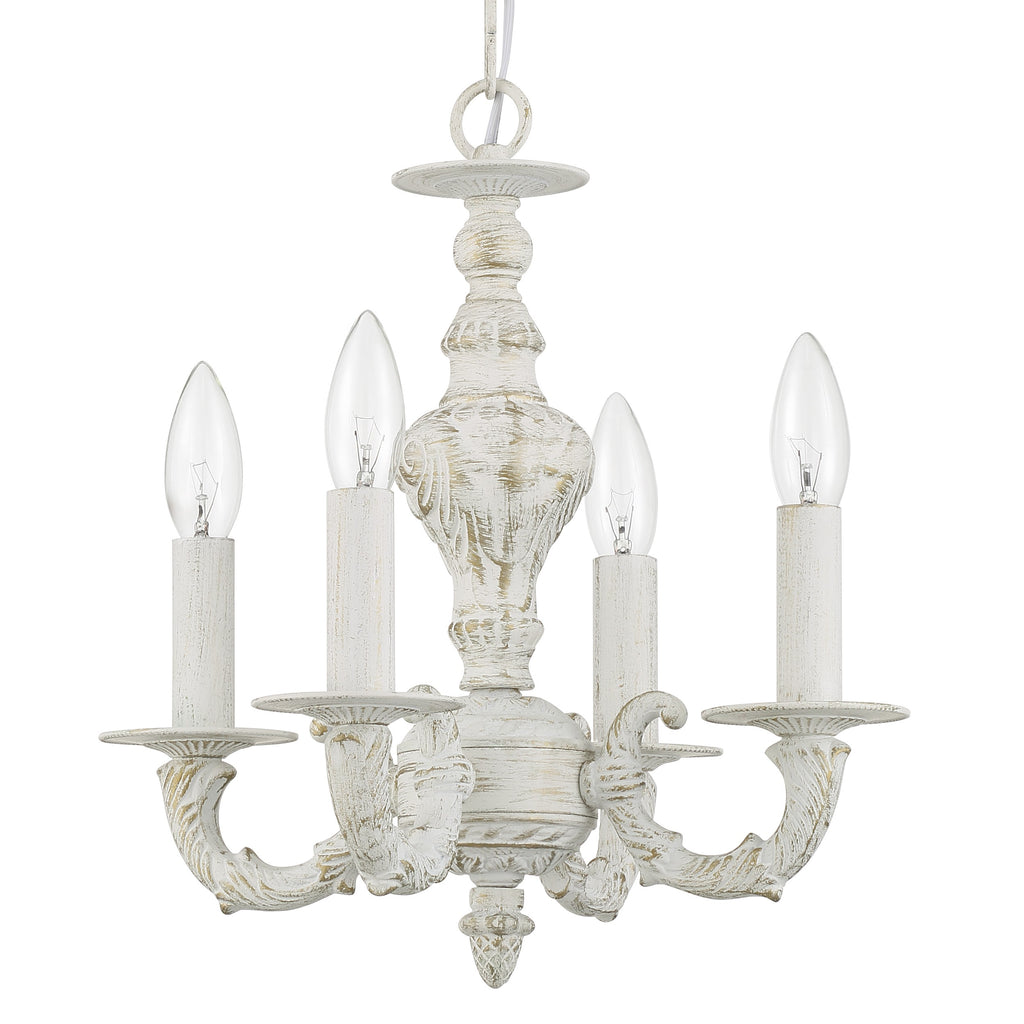 Paris Market 4 Light Antique White Mini Chandelier Chandelier Crystorama