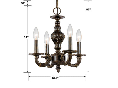 Paris Market 4 Light Venetian Bronze Mini Chandelier Chandelier Crystorama