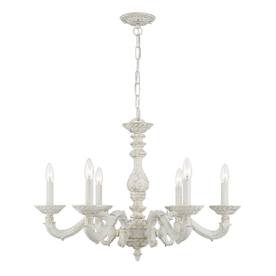 Paris Market 6 Light Antique White Chandelier Chandelier Crystorama