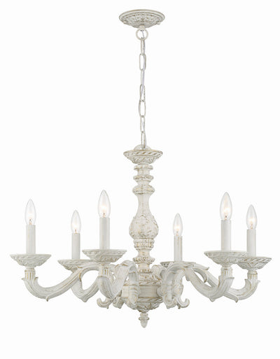 Paris Market 6 Light Antique White Chandelier Chandelier Crystorama