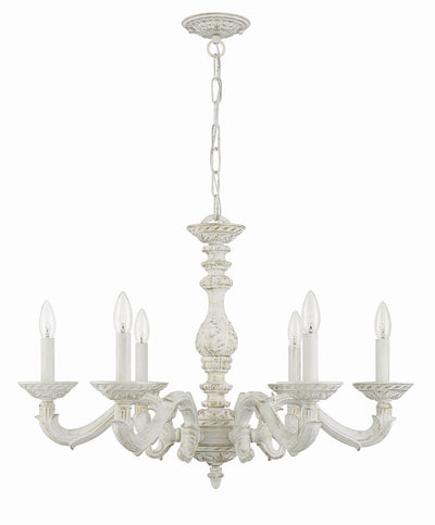 Paris Market 6 Light Antique White Chandelier Chandelier Crystorama