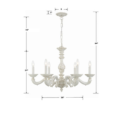 Paris Market 6 Light Antique White Chandelier Chandelier Crystorama