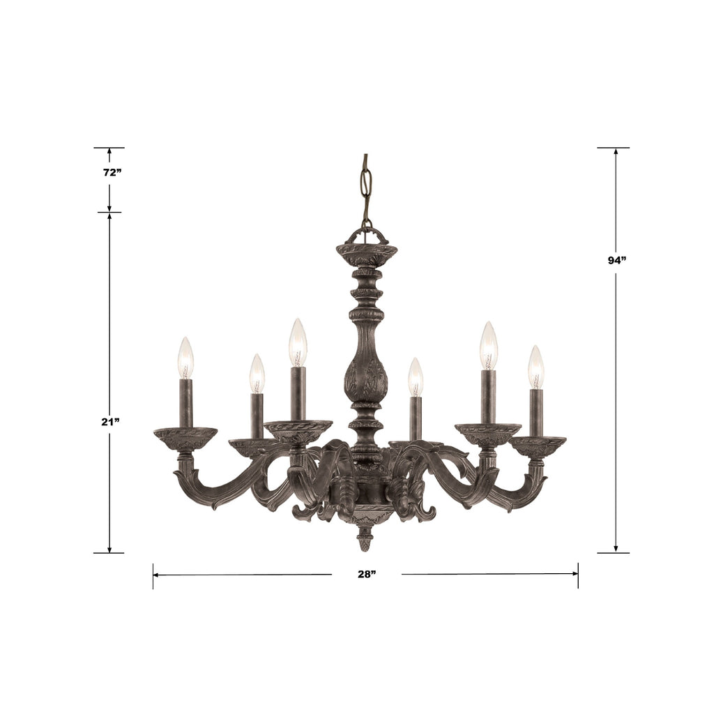 Paris Market 6 Light Venetian Bronze Chandelier Chandelier Crystorama