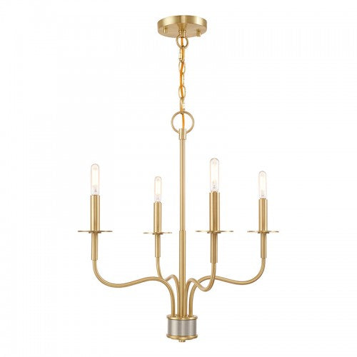 4 Light Satin Brass Chandelier Chandelier Livex