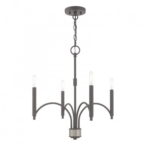 4 Light Scandinavian Gray Chandelier Chandelier Livex