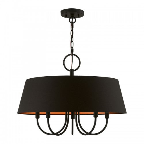 5 Light Black Pendant Chandelier Chandelier Livex