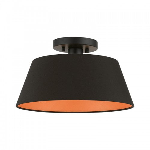 1 Light Black Semi-Flush Mount Semi Flush Livex