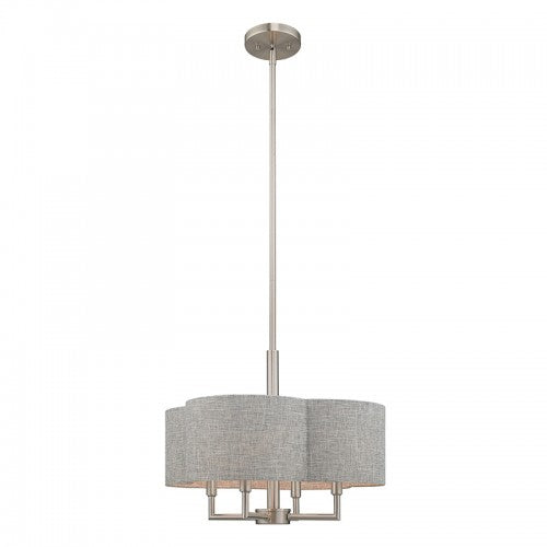 4 Light Brushed Nickel Pendant Chandelier Chandelier Livex