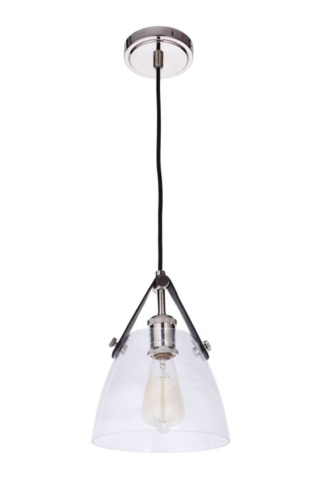 Hagen 1 Light Pendant in Polished Nickel Pendant Craftmade