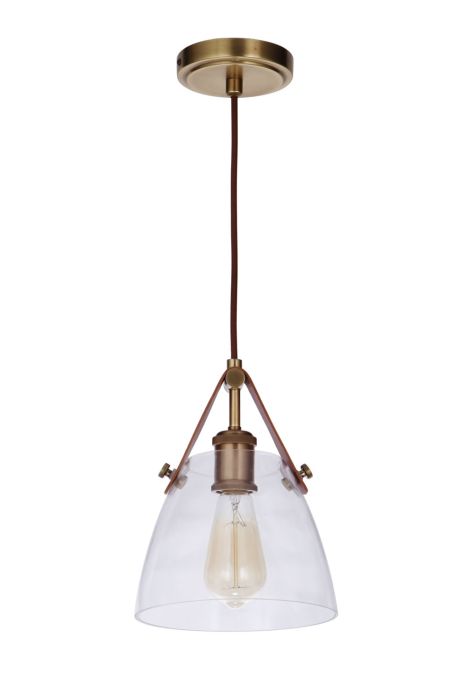 Hagen 1 Light Pendant in Vintage Brass Pendant Craftmade