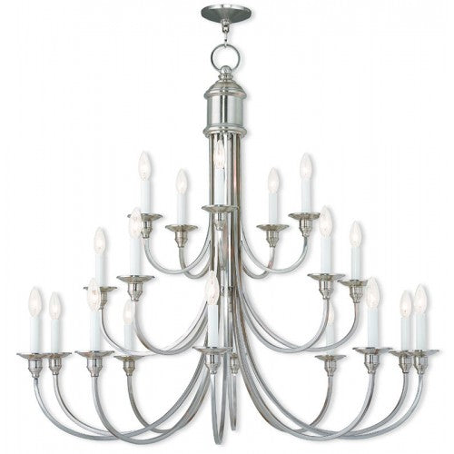 20 Light Brushed Nickel Foyer Chandelier Chandelier Livex