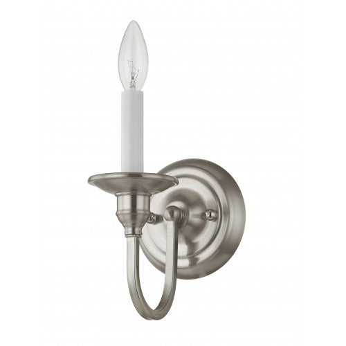 1 Light Brushed Nickel Wall Sconce Wall Sconce Livex