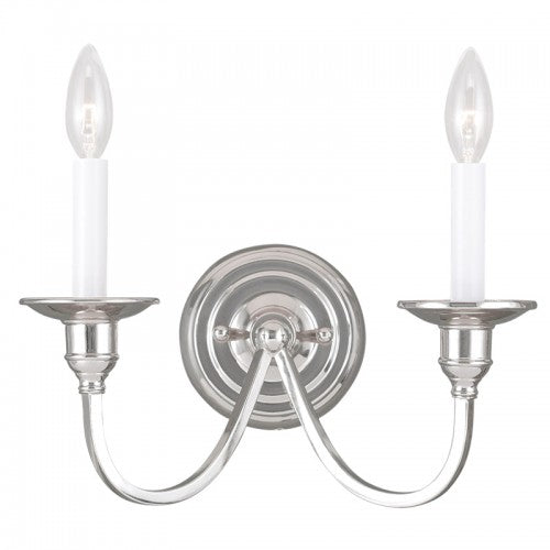 2 Light Polished Nickel Wall Sconce Wall Sconce Livex