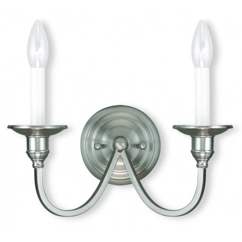 2 Light Brushed Nickel Wall Sconce Wall Sconce Livex