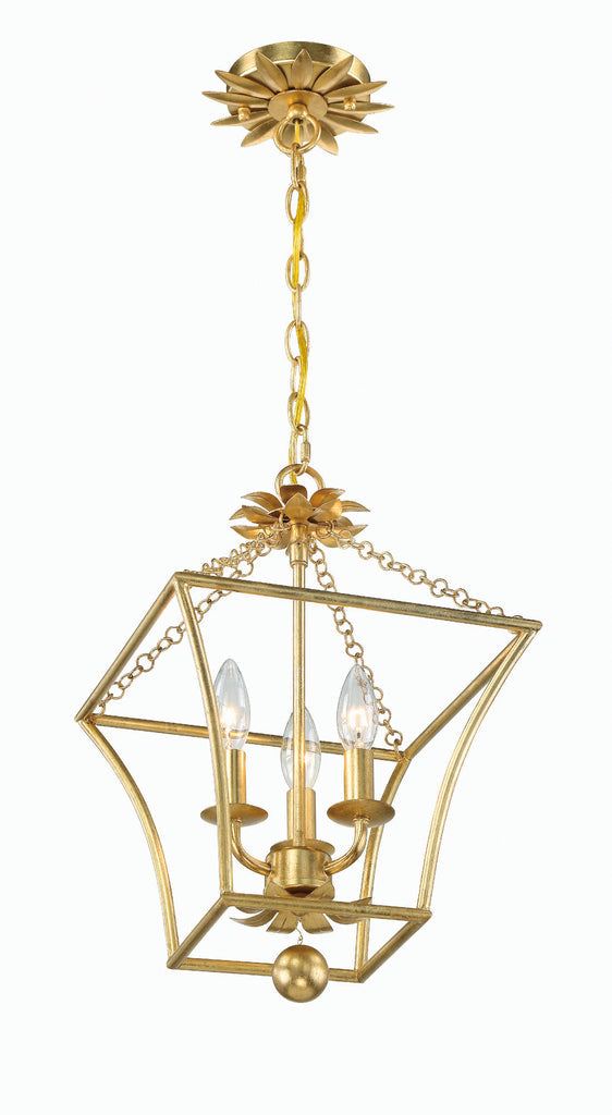 Broche 4 Light Antique Gold Mini Chandelier Chandelier Crystorama