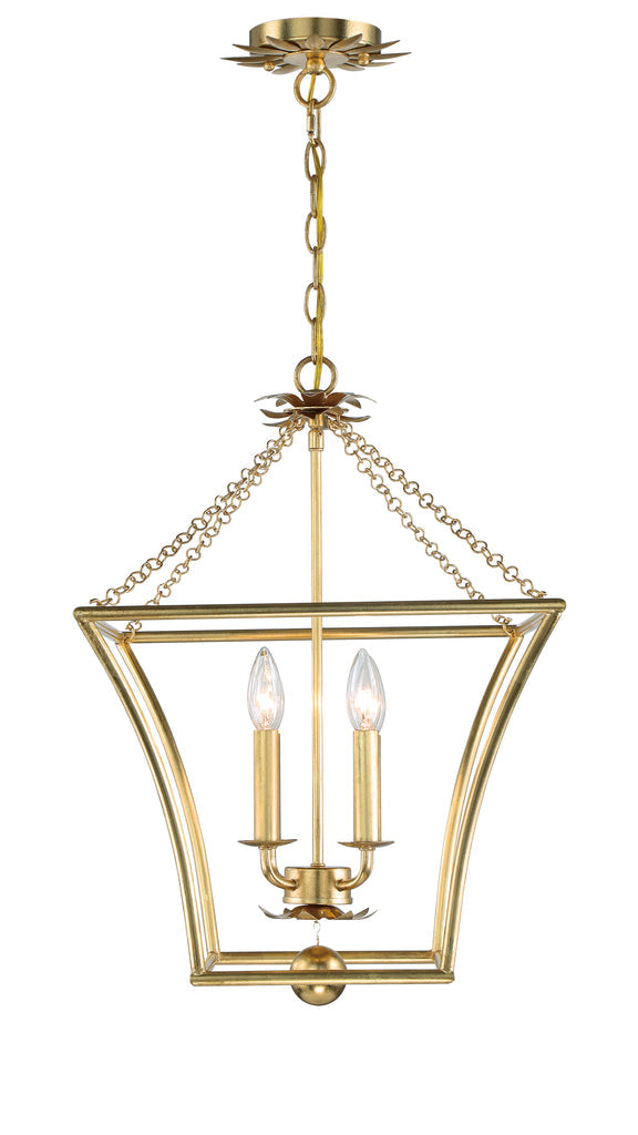 Broche 4 Light Antique Gold Mini Chandelier Chandelier Crystorama