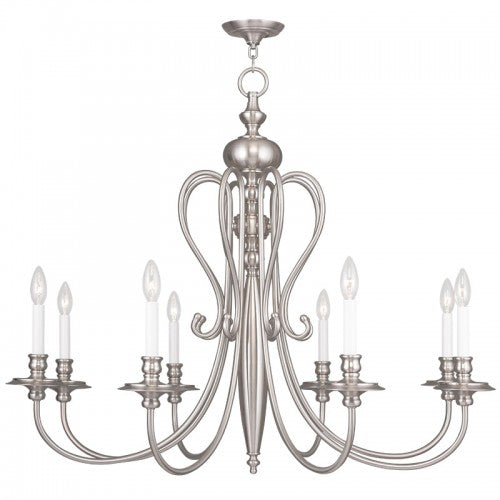 8 Light Brushed Nickel Chandelier Chandelier Livex