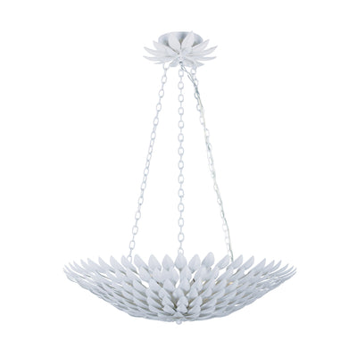 Broche 6 Light Matte White Chandelier Chandelier Crystorama