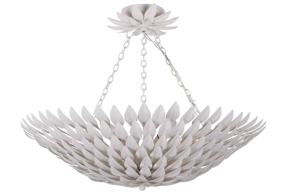 Broche 6 Light Matte White Chandelier Chandelier Crystorama