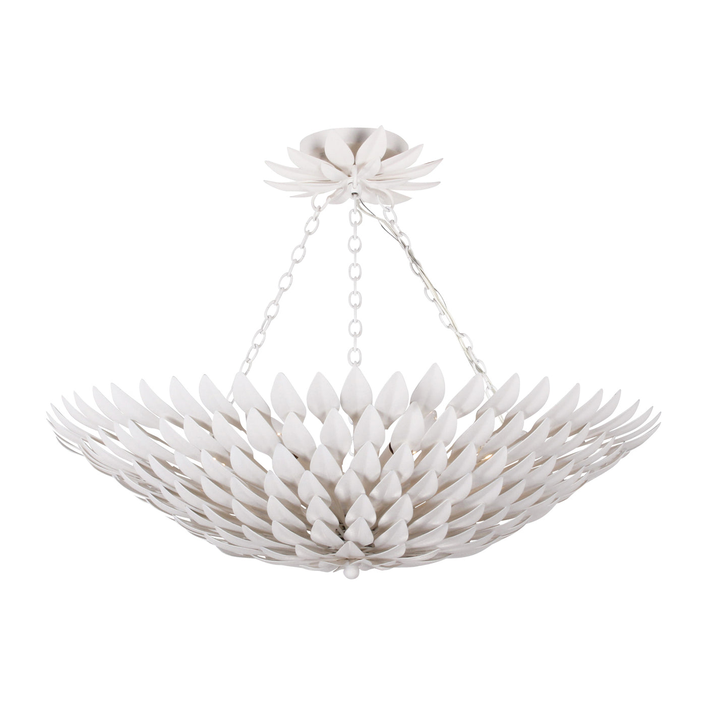 Broche 6 Light Matte White Semi Flush Mount Semi Flush Crystorama