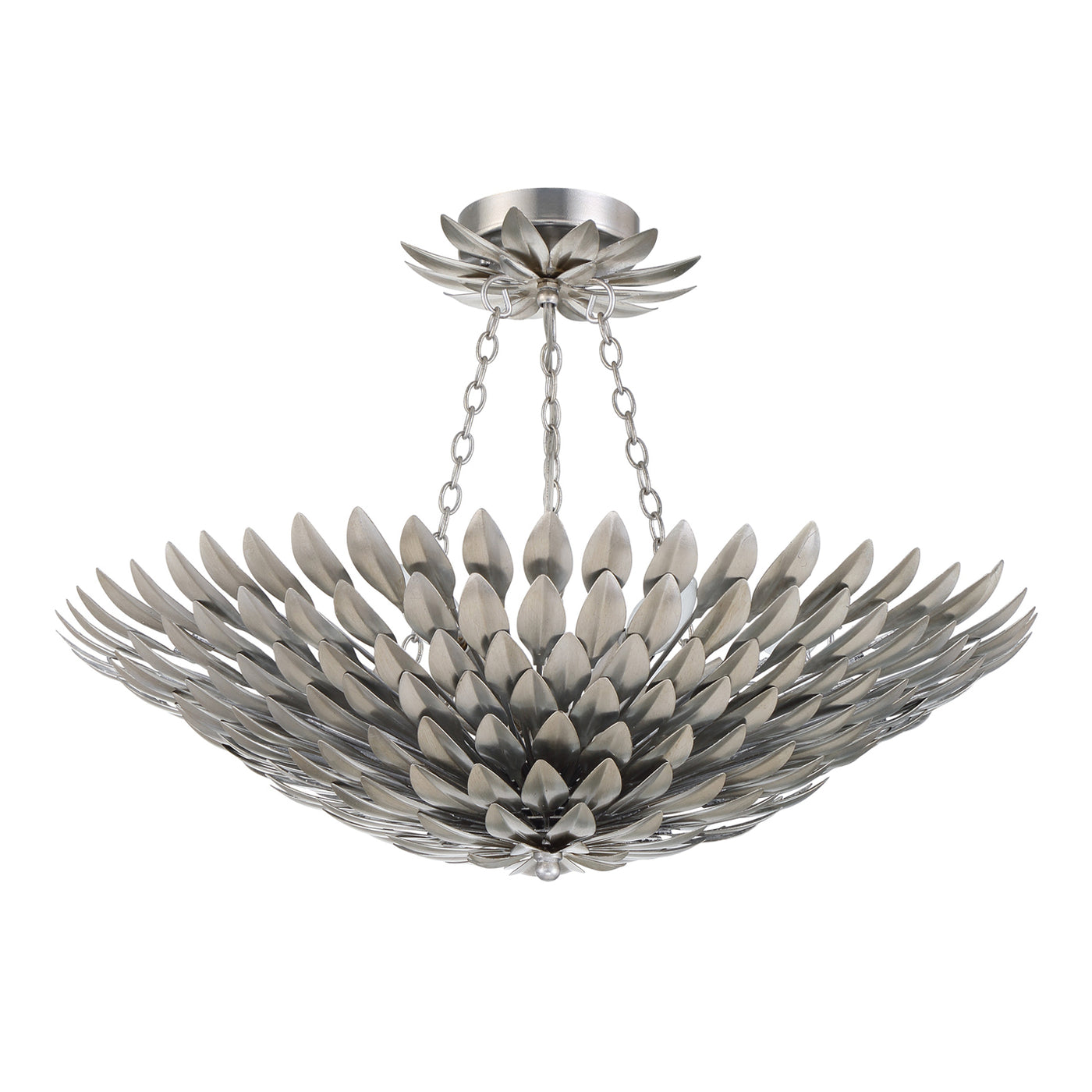 Broche 6 Light Antique Silver Semi Flush Mount Semi Flush Crystorama