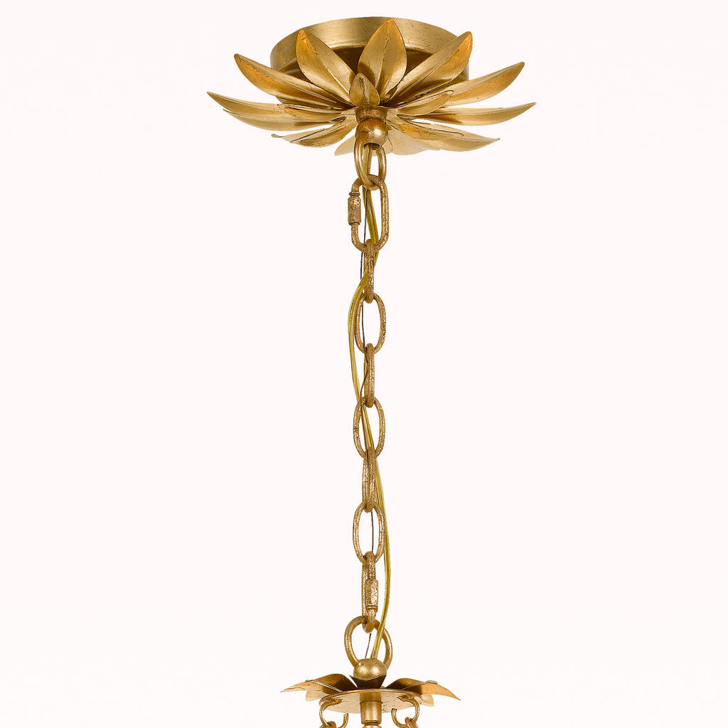 Broche 6 Light Antique Gold Chandelier Chandelier Crystorama