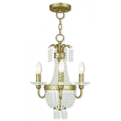 3 Light Winter Gold Chandelier/Ceiling Mount Chandelier Livex