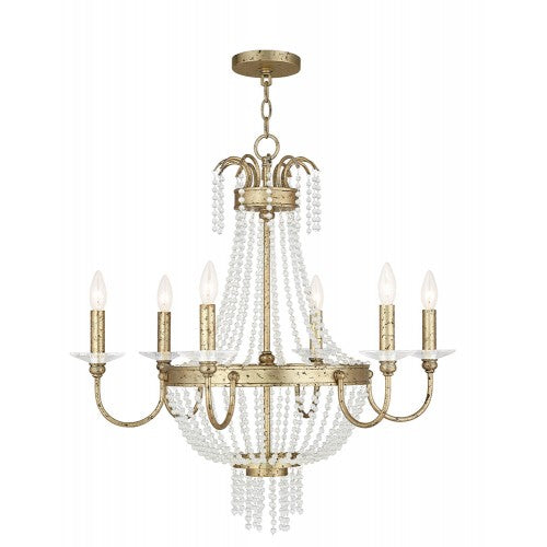 6 Light Winter Gold Chandelier Chandelier Livex