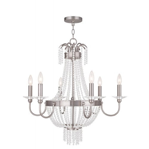 6 Light Brushed Nickel Chandelier Chandelier Livex