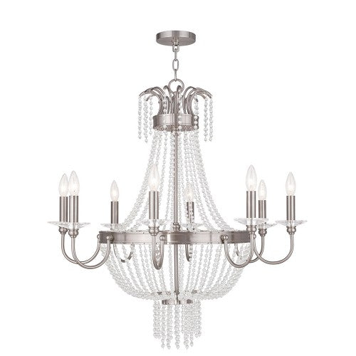 8 Light Brushed Nickel Chandelier Chandelier Livex