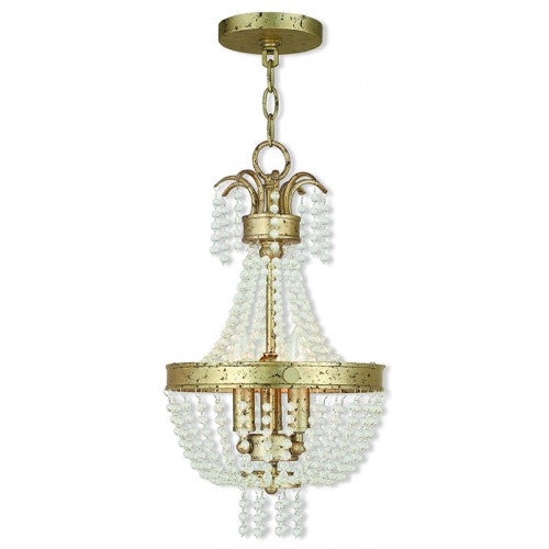 3 Light Winter Gold Single Pendant Chandelier Livex