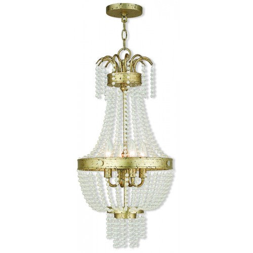 4 Light Winter Gold Single Pendant Chandelier Livex