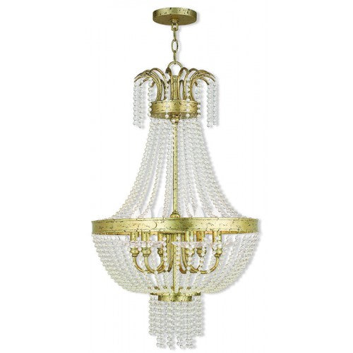 6 Light Winter Gold Pendant Chandelier Chandelier Livex