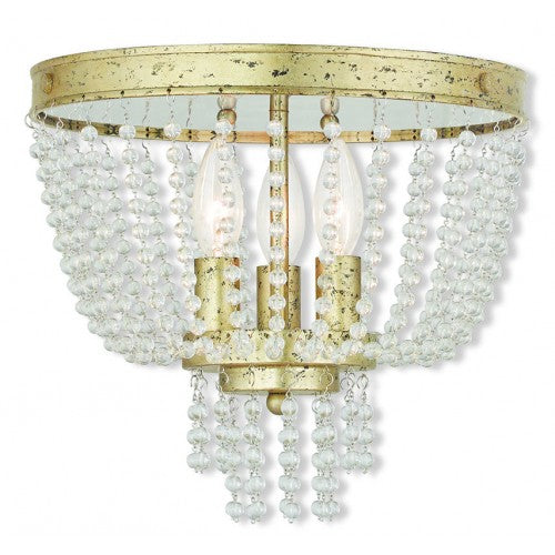 3 Light Winter Gold Ceiling Mount Flush Mount Livex