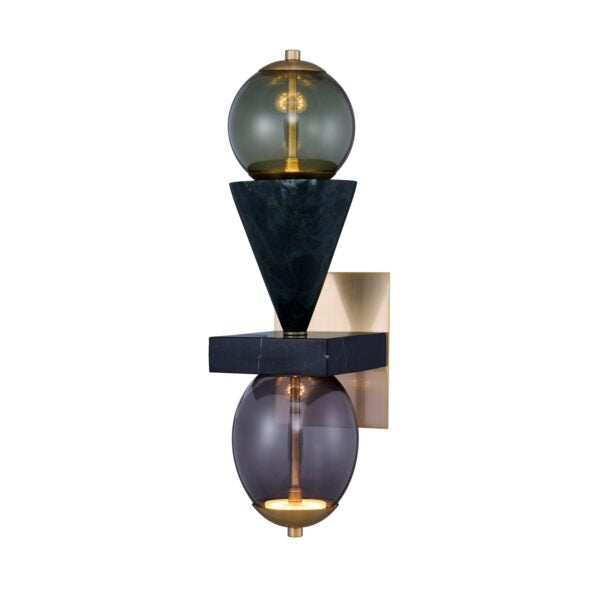 Demi Green Marble LED Wall Sconce Wall Sconce Kalco