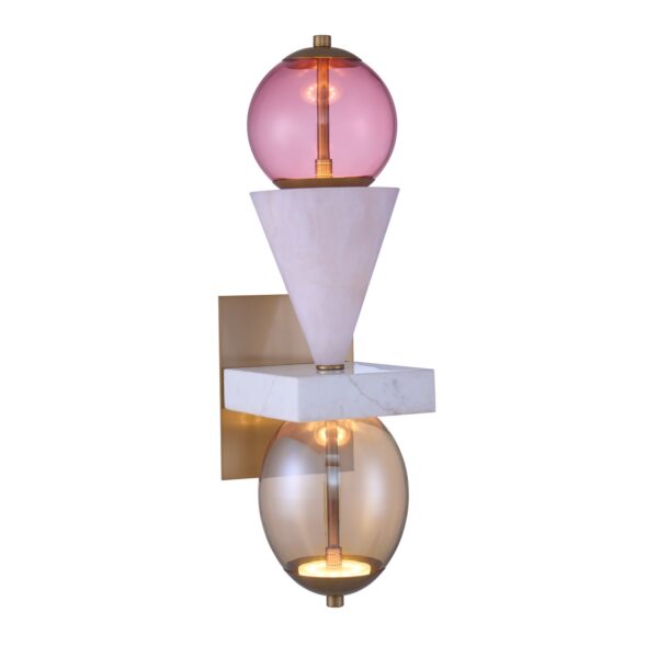 Demi Pink Jade LED Wall Sconce Wall Sconce Kalco