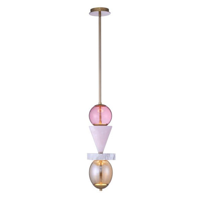 Demi Pink Jade LED Mini Pendant Pendant Kalco