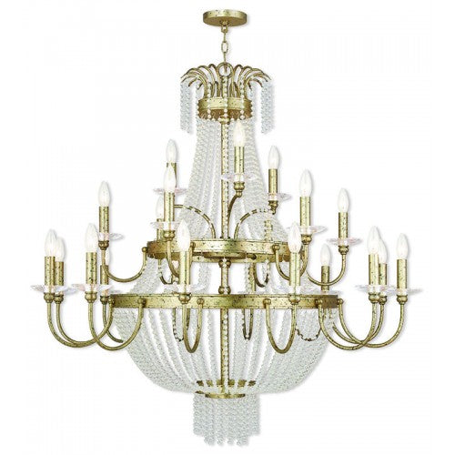 21 Light Winter Gold Foyer Chandelier Chandelier Livex