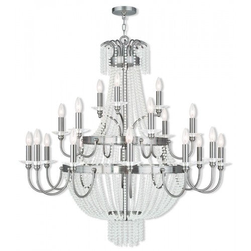 21 Light Brushed Nickel Foyer Chandelier Chandelier Livex