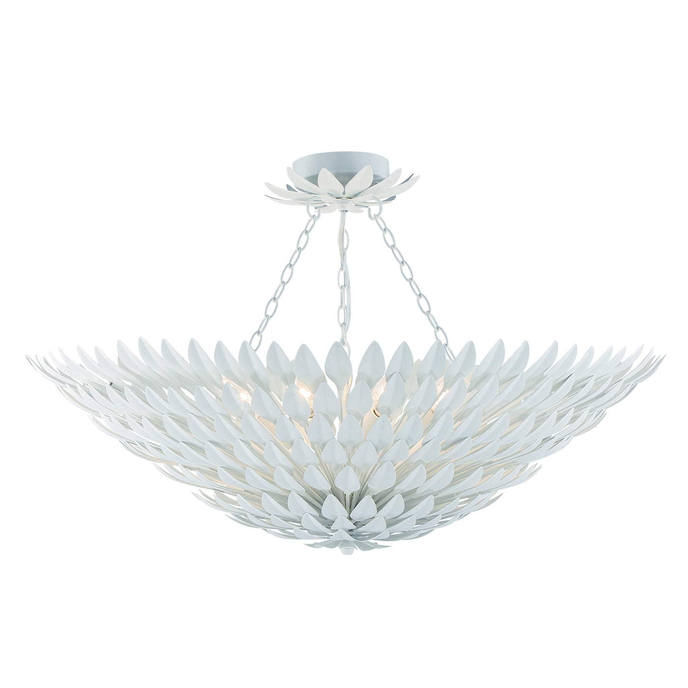 Broche 8 Light Matte White Semi Flush Mount Semi Flush Crystorama