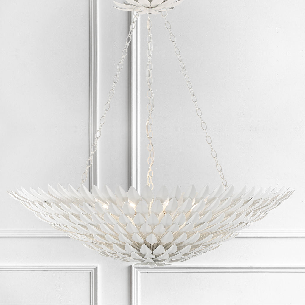 Broche 8 Light Matte White Chandelier Chandelier Crystorama